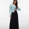 Awkeeley langer Rock mit hoher Taille