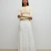 Awkeeley langer Rock mit hoher Taille