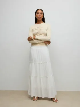 Awkeeley langer Rock mit hoher Taille