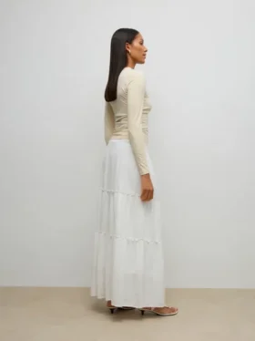 Awkeeley langer Rock mit hoher Taille