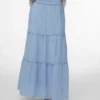 Awkeeley langer Rock mit hoher Taille