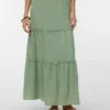 Awkeeley langer Rock mit hoher Taille