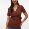 Bodycon-Fit-Top mit V-Ausschnitt