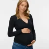 Bodycon-Fit-Top mit V-Ausschnitt