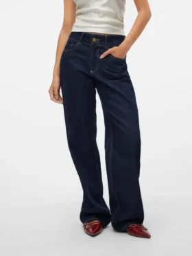 Snrancy Jeans mit mittlerer Taillenhöhe und weitem Bein