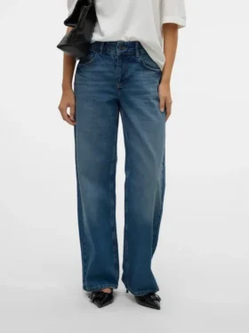 Snrancy Jeans mit mittlerer Taillenhöhe und weitem Bein
