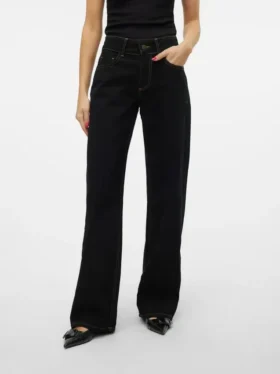 Snrancy Jeans mit mittlerer Taillenhöhe und weitem Bein
