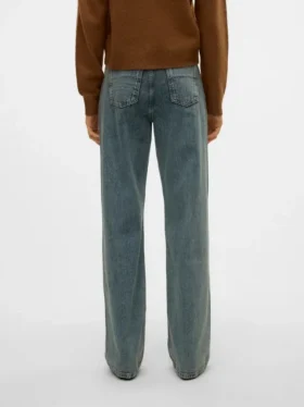 Snrancy Jeans mit mittlerer Taillenhöhe und weitem Bein