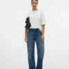 Snrancy Jeans mit mittlerer Taillenhöhe und weitem Bein