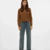 Snrancy Jeans mit mittlerer Taillenhöhe und weitem Bein