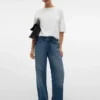 Snrancy Jeans mit mittlerer Taillenhöhe und weitem Bein