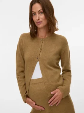 Strickjacke mit Rundhalsausschnitt aus Strickwaren in Regular-Fit