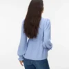 Top mit V-Ausschnitt und elastischen Bündchen in Regular-Fit