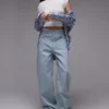 Topshop Baggy-Fit-Jeans mit tiefem Bund