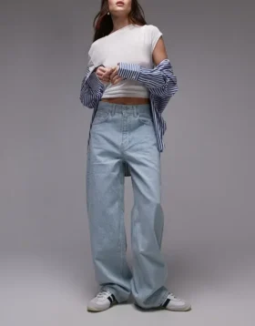 Topshop Baggy-Fit-Jeans mit tiefem Bund