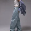 Topshop Baggy-Fit-Jeans mit tiefem Bund