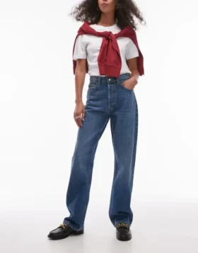 Topshop-Jeans mit hoher Taille und geradem Schnitt