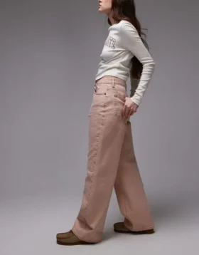 Topshop Jeans mit mittlerer Leibhöhe und lockerer Passform