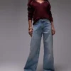 Topshop Jeans mit mittlerer Leibhöhe und weitem Bein