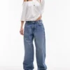 Topshop Jeans mit niedriger Taille und lockerer Passform