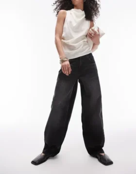 Topshop Jeans mit niedriger Taille und lockerer Passform