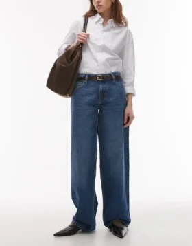 Topshop Jeans mit niedriger Taille und lockerer Passform