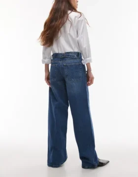 Topshop Jeans mit niedriger Taille und lockerer Passform