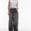 Topshop-Jeans mit tiefem Bund und weitem Bein