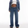 Topshop-Jeans mit tiefem Bund und weitem Bein