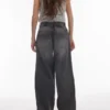 Topshop-Jeans mit tiefem Bund und weitem Bein