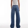 Topshop-Jeans mit tiefem Bund und weitem Bein