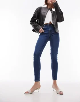 Topshop Skinny-Fit-Jeans mit hoher Taille