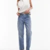 Topshop Straight-Fit-Jeans mit mittlerer Leibhöhe