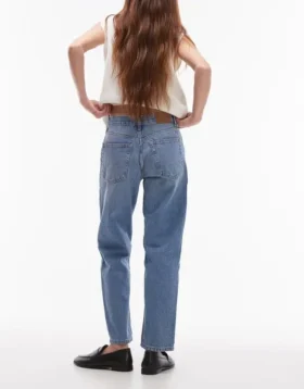 Topshop Straight-Fit-Jeans mit mittlerer Leibhöhe