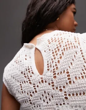 Topshop Strick-Tanktop «Stitchy» mit Wellenrand