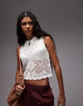 Topshop Strick-Tanktop «Stitchy» mit Wellenrand
