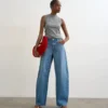 Tsalma High Rise Barrel Fit Jeans