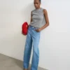 Tsalma High Rise Barrel Fit Jeans
