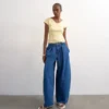 Tsbelle Mid Rise Barrel Fit Jeans
