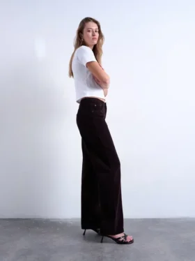 Tsember Jeans mit niedriger Leibhöhe und weitem Bein