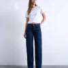 Tsember Jeans mit niedriger Leibhöhe und weitem Bein