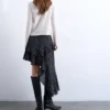 Tsminna Midi-Rock mit hoher Taille