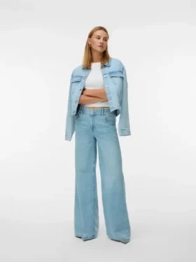 Vmannet Jeans mit mittlerer Leibhöhe und weitem Bein