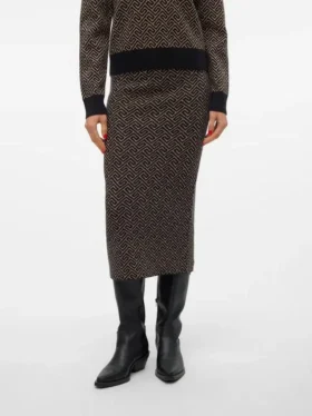 Vmaria langer Rock mit hoher Taille