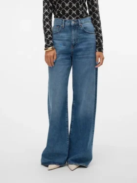 Vmelina Super High Rise Jeans mit weitem Bein
