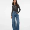 Vmelina Super High Rise Jeans mit weitem Bein