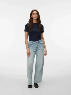 Vmmilou Jeans mit mittlerer Taillenhöhe und weitem Bein