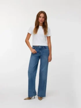 Vmmira Mid Rise Wide Fit – Cropped-Jeans