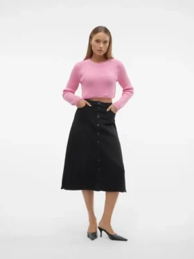 Vmnelly langer Rock mit hoher Taille