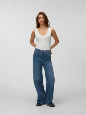 Vmolivia Jeans mit hoher Leibhöhe und weitem Bein
